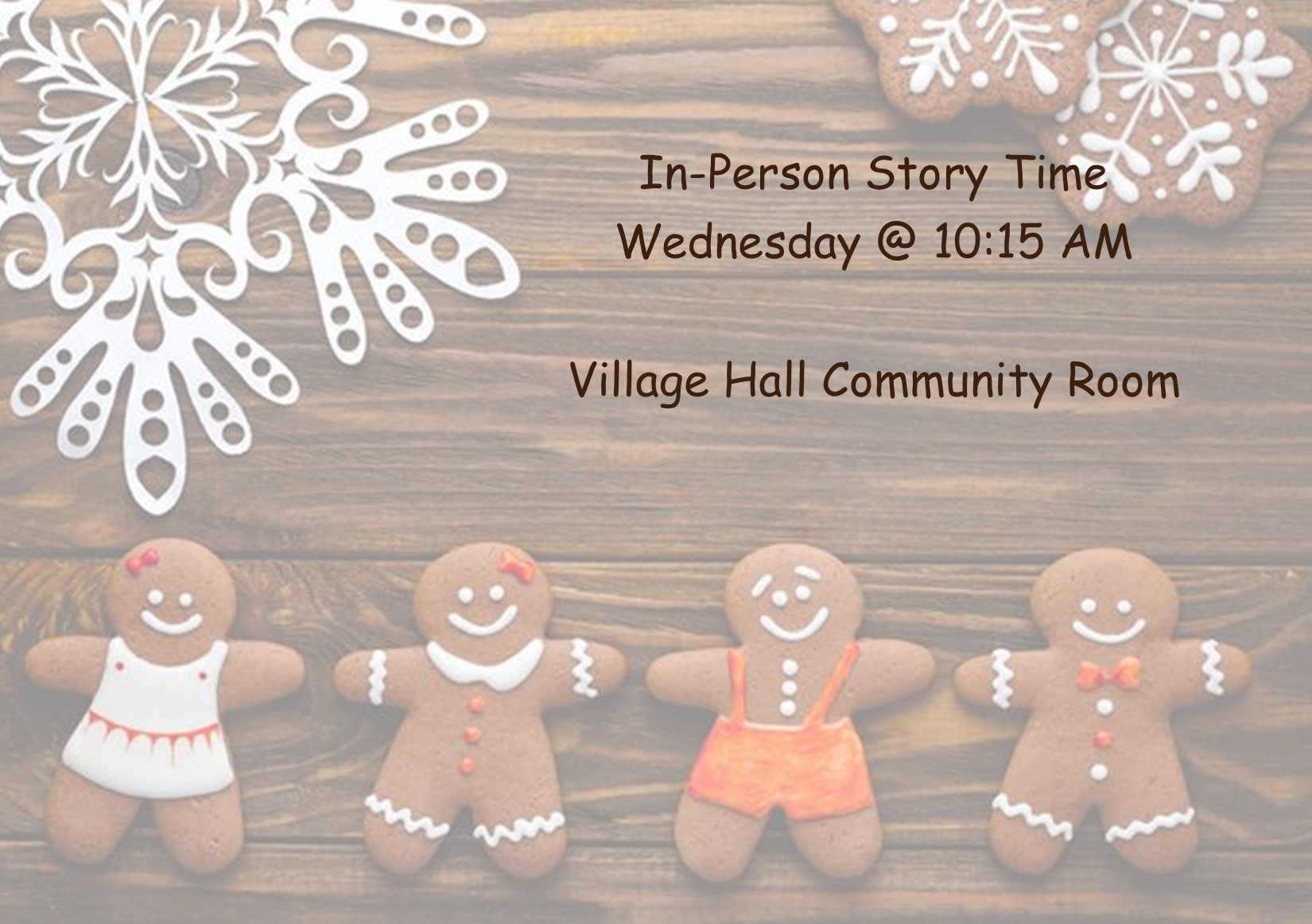 In Person Story Time - Gingerbread Week